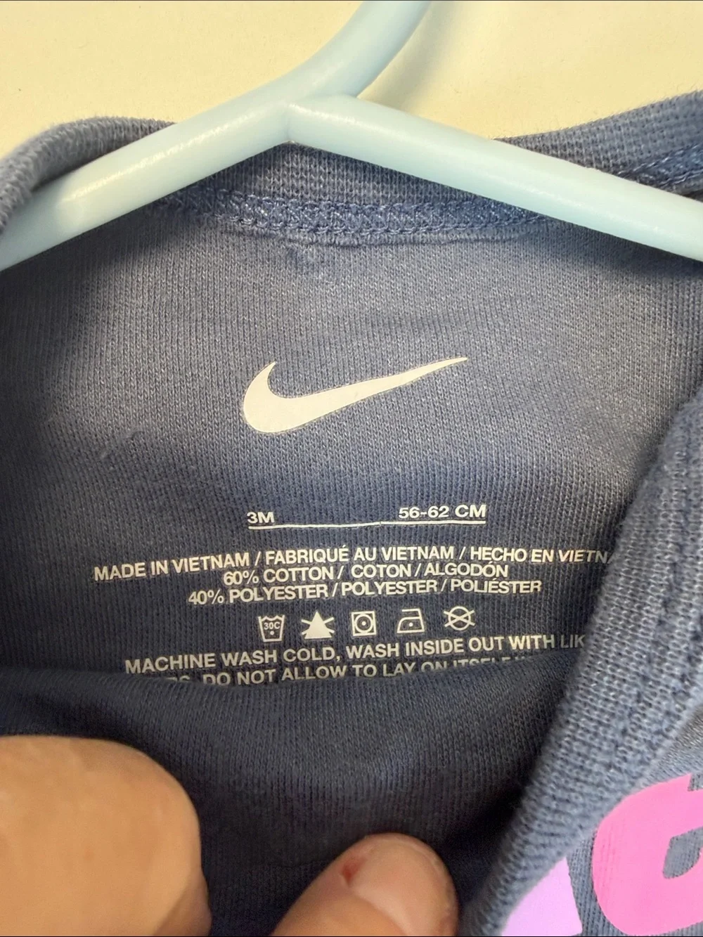 Baby girl Nike Navy and‎ Pink Baby Logo Set